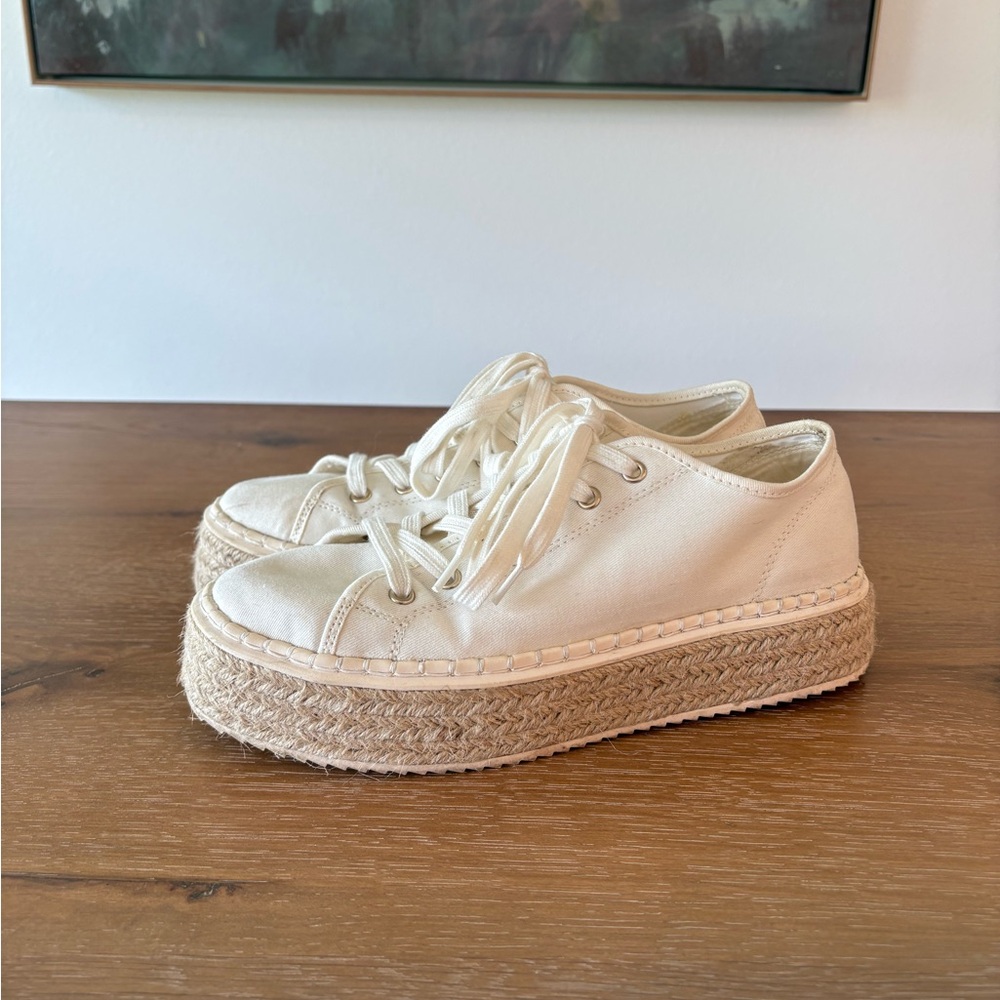 H&M Cream Espadrille Platform Shoes